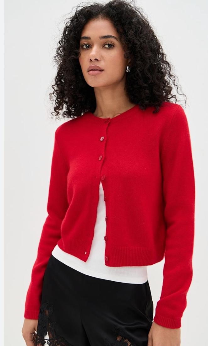 Reformation Clara Crew Cashmere Cardigan size S