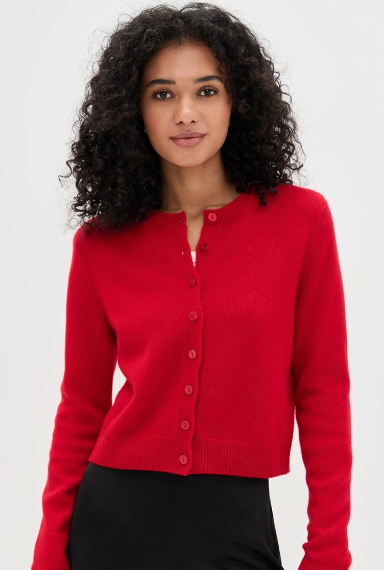 Reformation Clara Crew Cashmere Cardigan size S