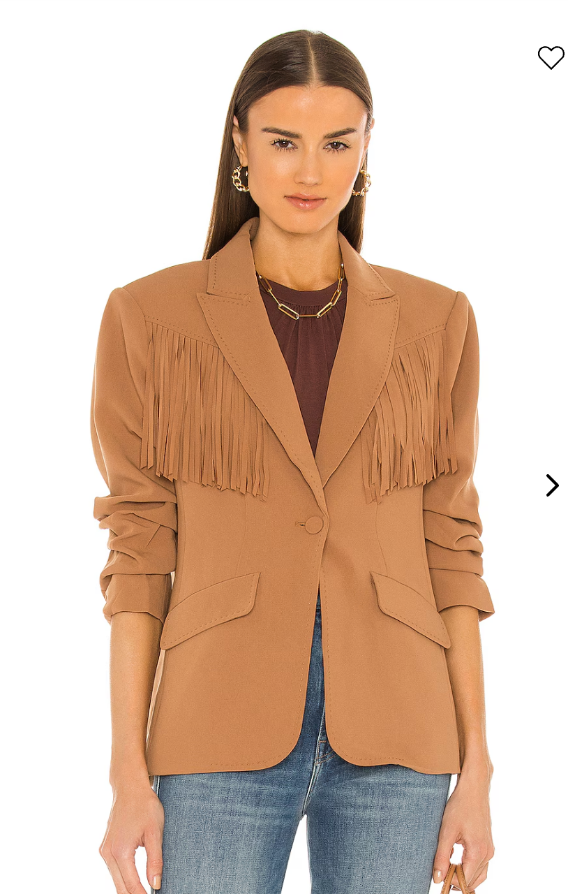 Cinq a Sept Dani Fringe Blazer in Cinnamon size 00