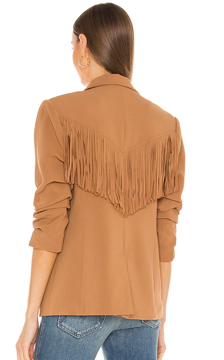 Cinq a Sept Dani Fringe Blazer in Cinnamon size 00