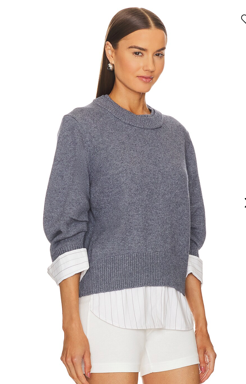 Brochu Walker Raya Ruched Crew Looker Sweater size M