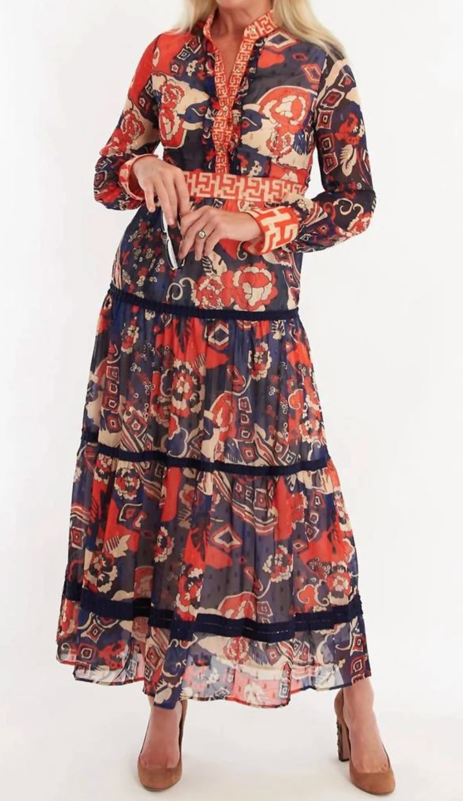 CK Bradley Annabelle Maxi Dress Frolic Fire size S