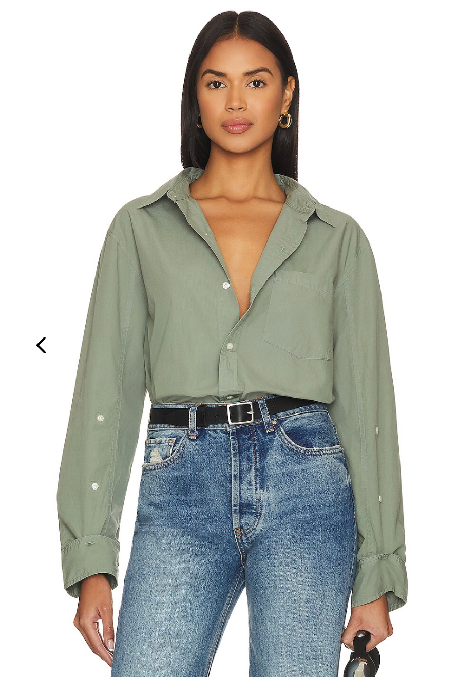 Citizens of Humanity Kayla Shrunken Shirt Green size S