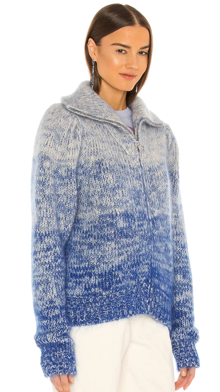 Isabel Marant Etoile Juliet Dégradé Knitted Zip-up Cardigan In Blue size 12