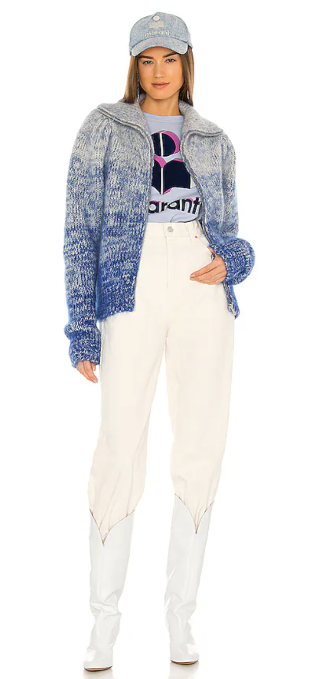 Isabel Marant Etoile Juliet Dégradé Knitted Zip-up Cardigan In Blue size 12