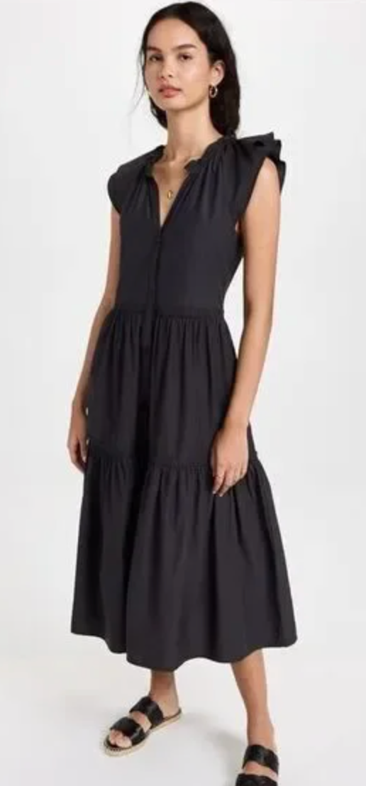 Brochu Walker Santorini Navy Blue Tiered Dress size S