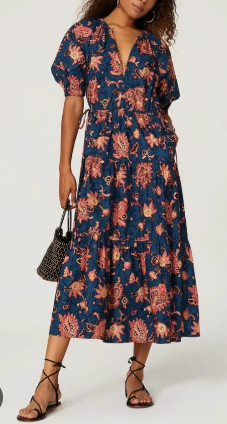 ALC Mischa Dress Blue Floral size 6