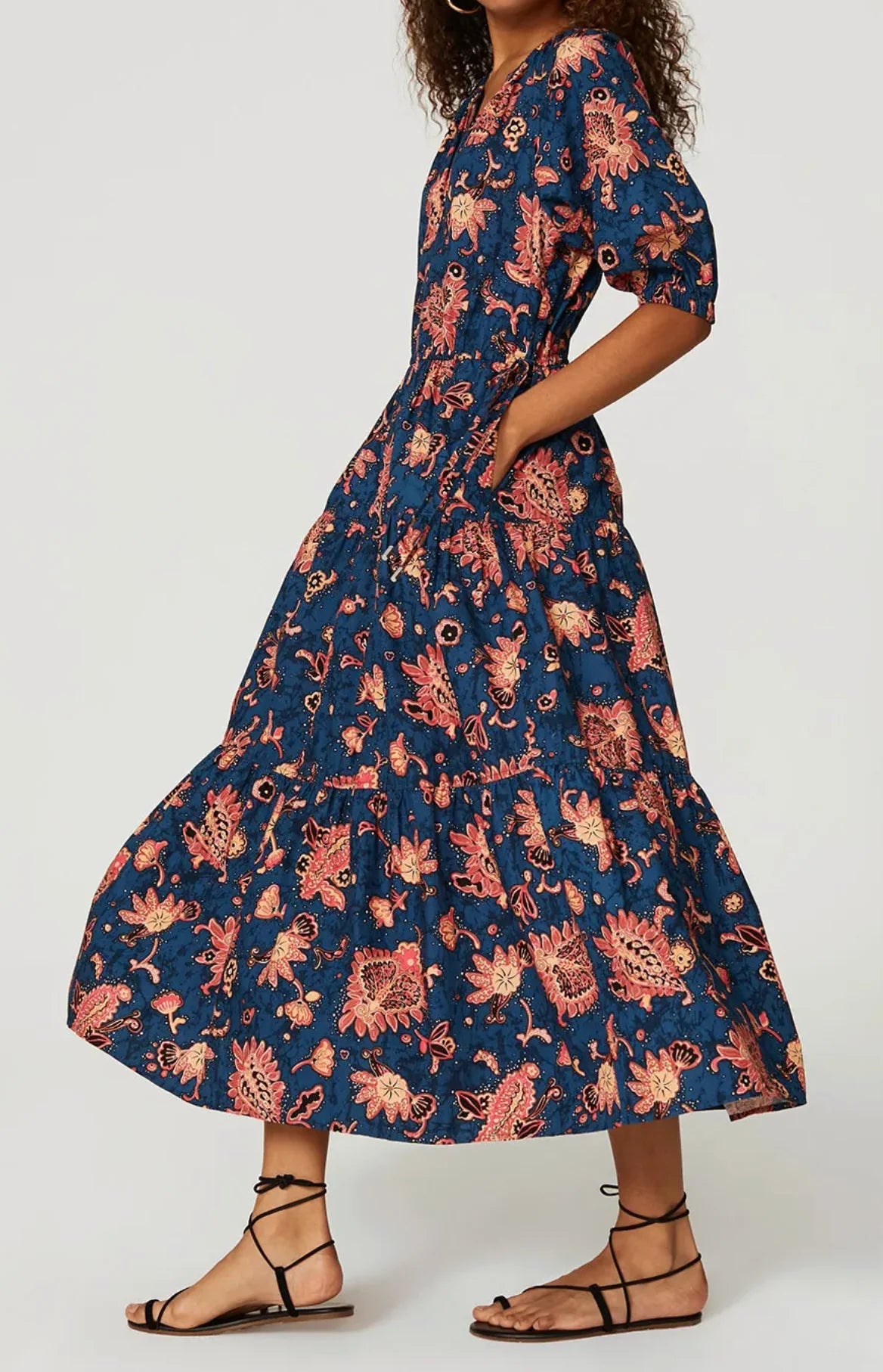 ALC Mischa Dress Blue Floral size 6