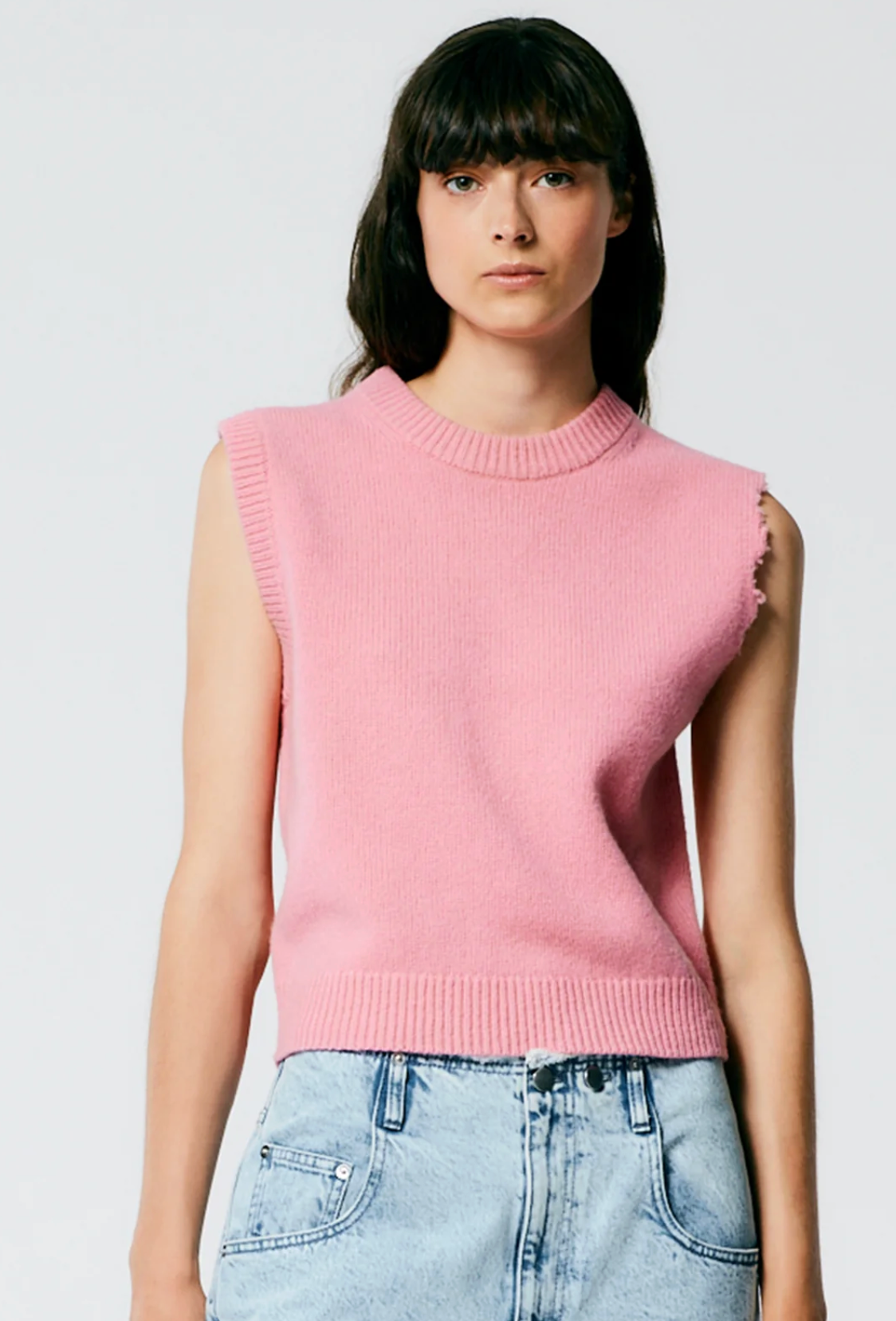 Tibi Soft Lambswool Distressed Vest size M