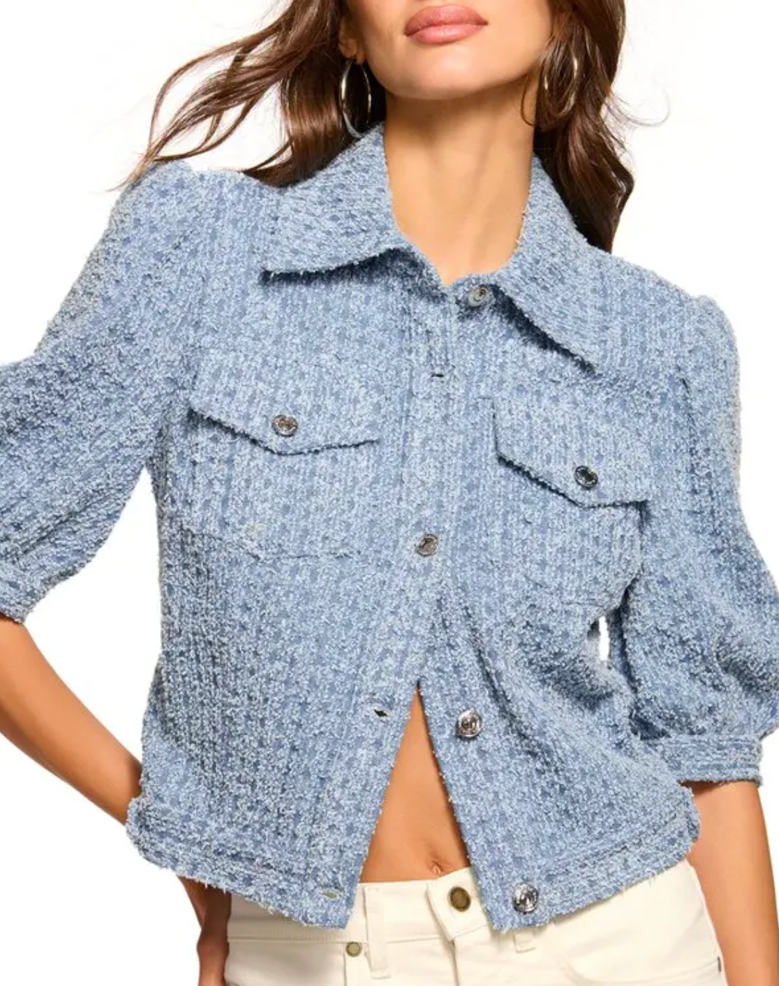 Ramy Brook Ardith Textured Denim Jacket size S