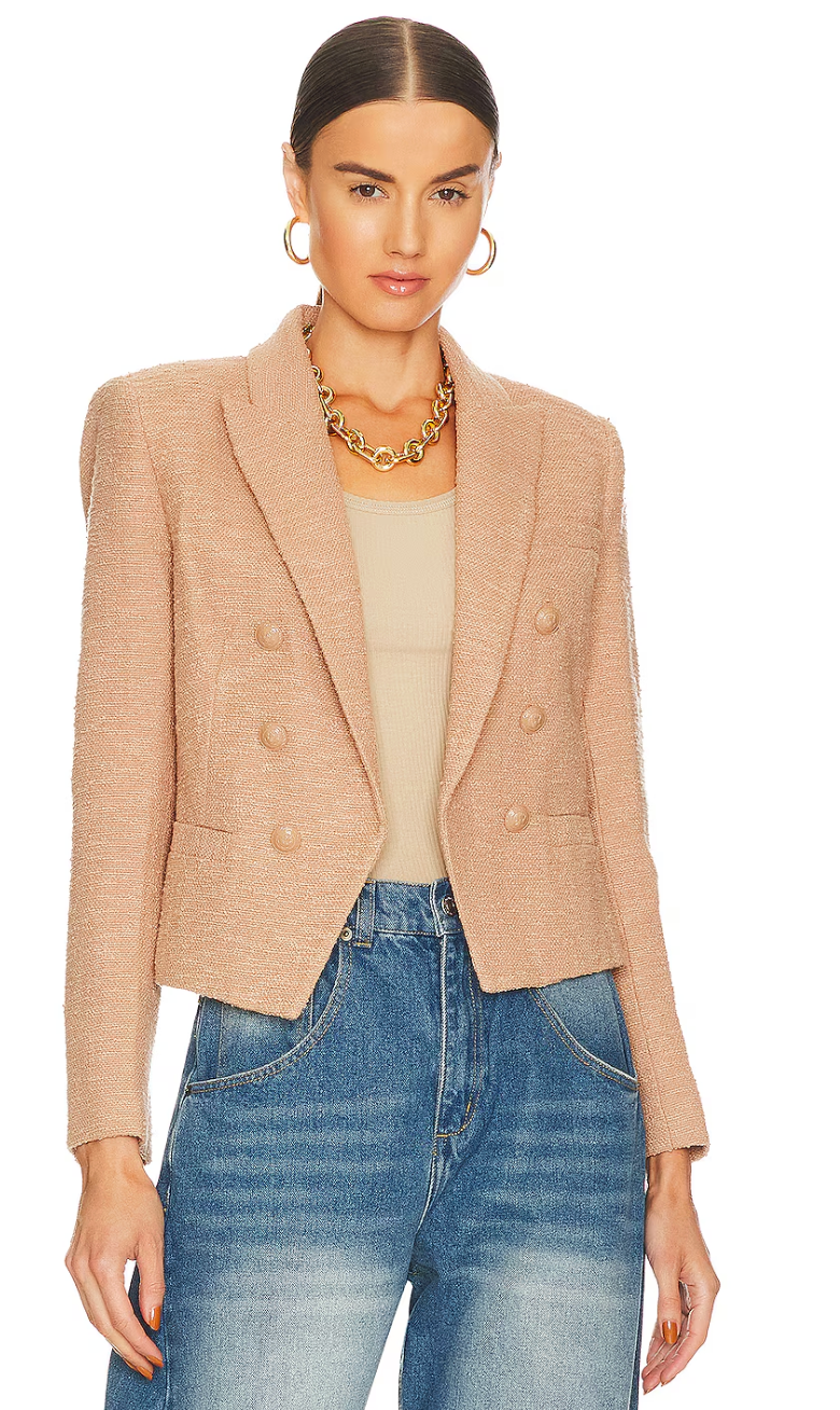 L'Agence Brooke Double Breasted Crop Blazer size 2