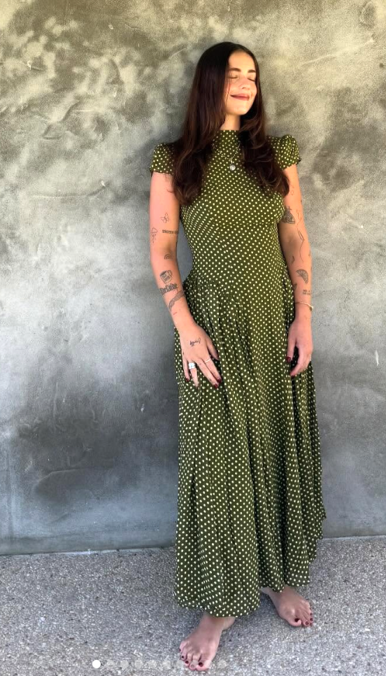 Reformation Maven Mock-Neck Chiffon Midi Dress size 4