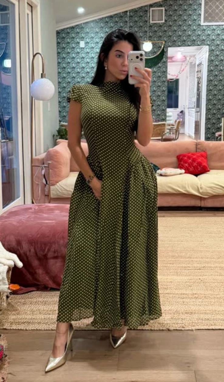 Reformation Maven Mock-Neck Chiffon Midi Dress size 4