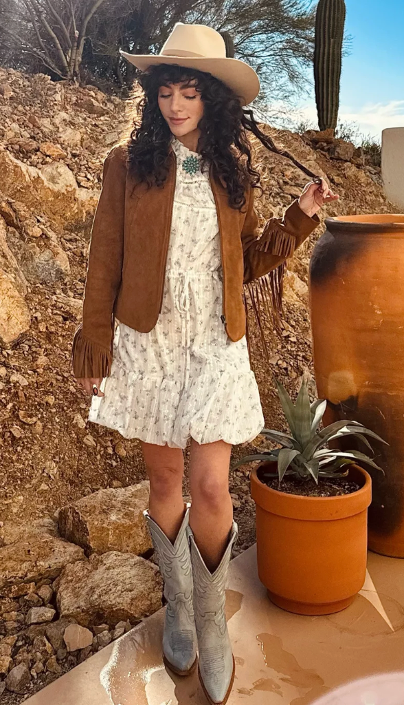 Tecovas Cider Suede Western Fringe Jacket size M