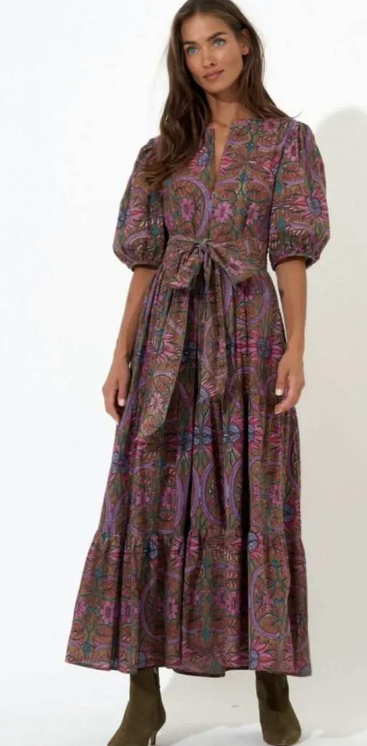 Oliphant Puff Sleeve Maxi Dress size S