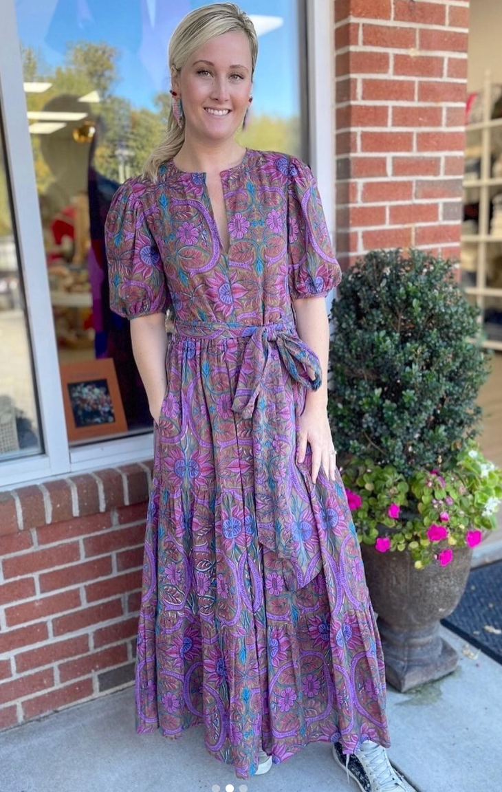 Oliphant Puff Sleeve Maxi Dress size S