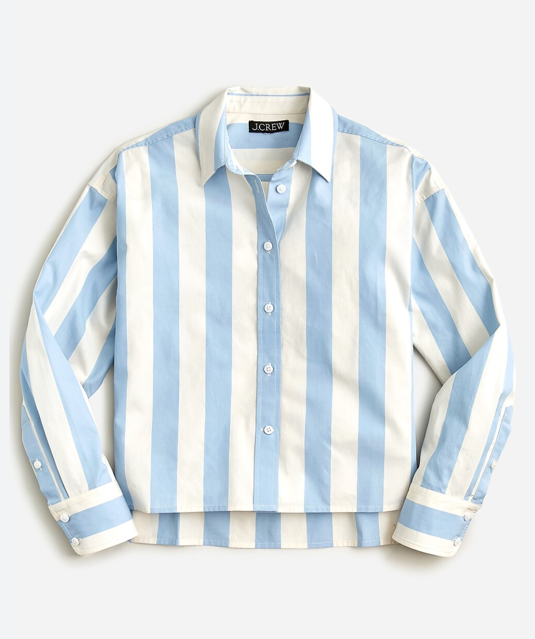 J. Crew Relaxed-fit Cropped Shirt in Barlow Stripe size 12