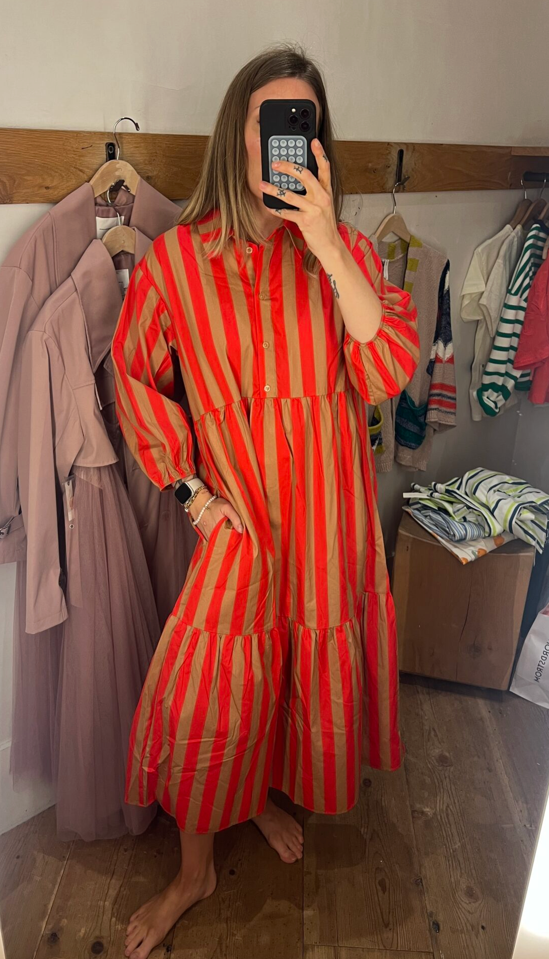 Anthropologie Striped Bettina Shirt Dress size