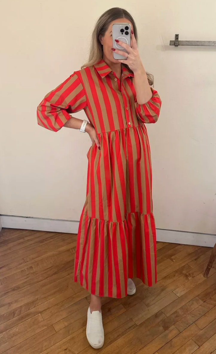 Anthropologie Striped Bettina Shirt Dress size