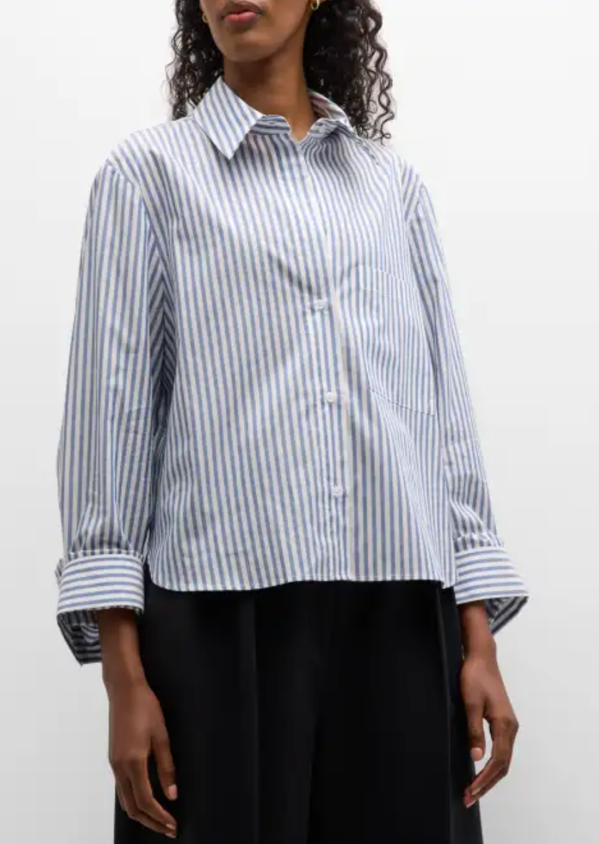 TWP Dude Striped Button-Front Cotton Shirt size XS/S