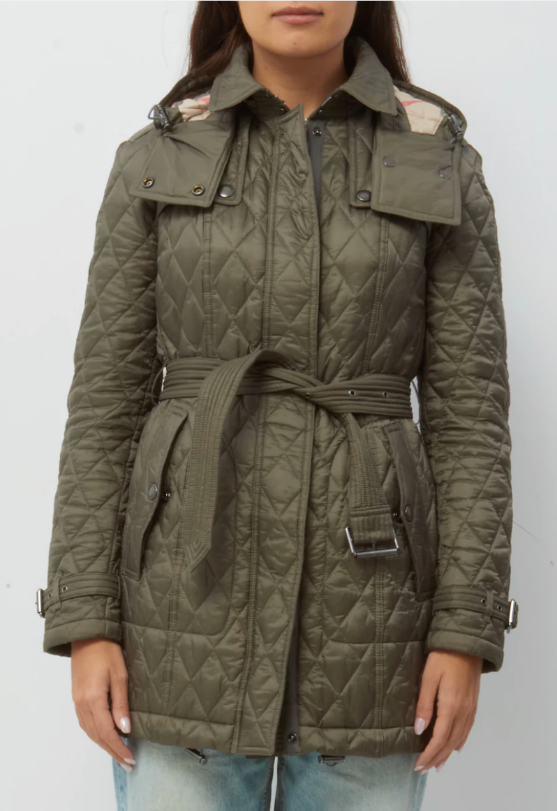 Burberry Brit Quilted Belted Finsbridge Coat size S