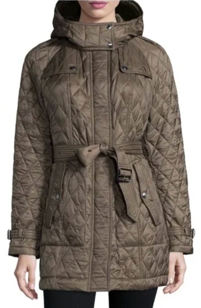 Burberry Brit Quilted Belted Finsbridge Coat size S