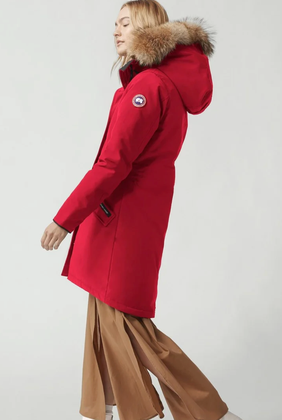 Canada Goose Red Rossclair Parka with Fur size S