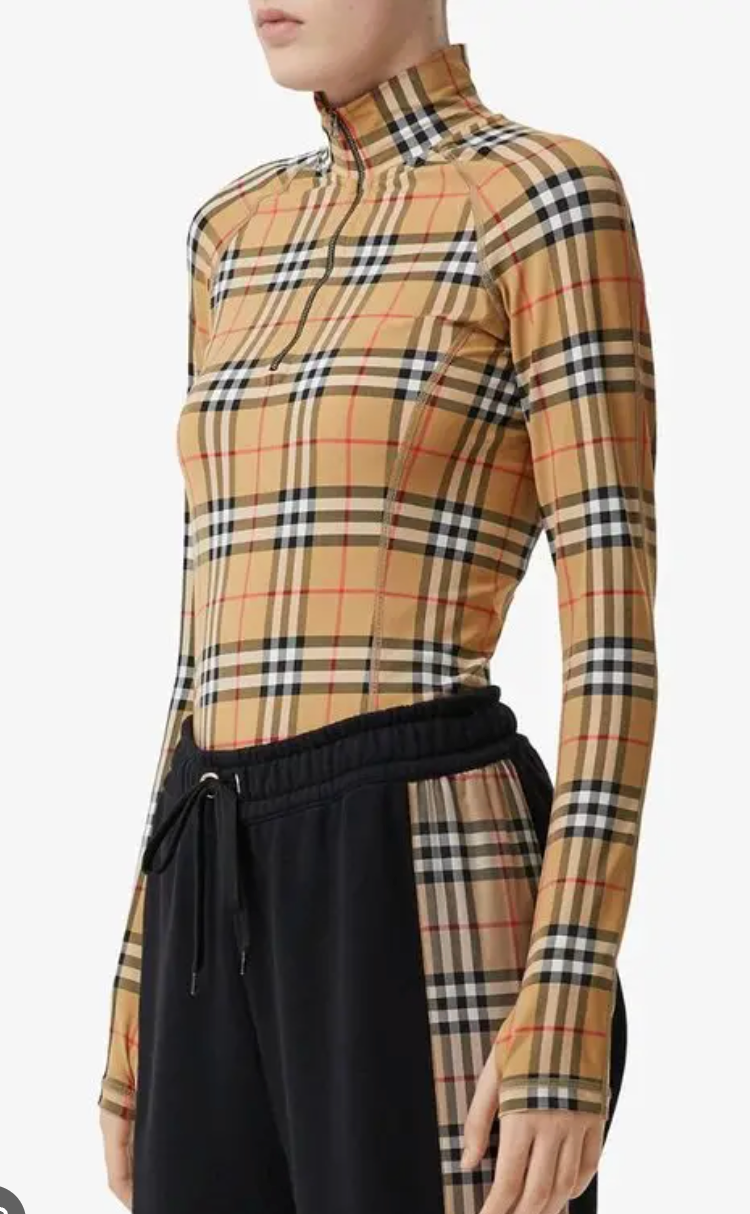 Burberry Check Turtleneck Zip Top and Vintage Check Leggings size S