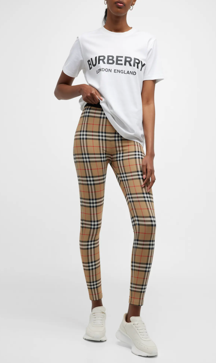 Burberry Check Turtleneck Zip Top and Vintage Check Leggings size S