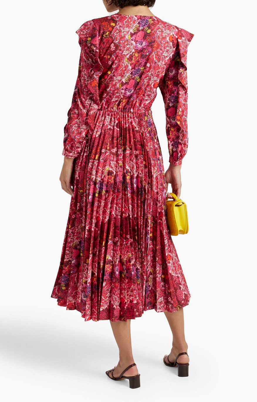 Derek Lam 10 Crosby Chrishelle Pleated Midi Dress size 0