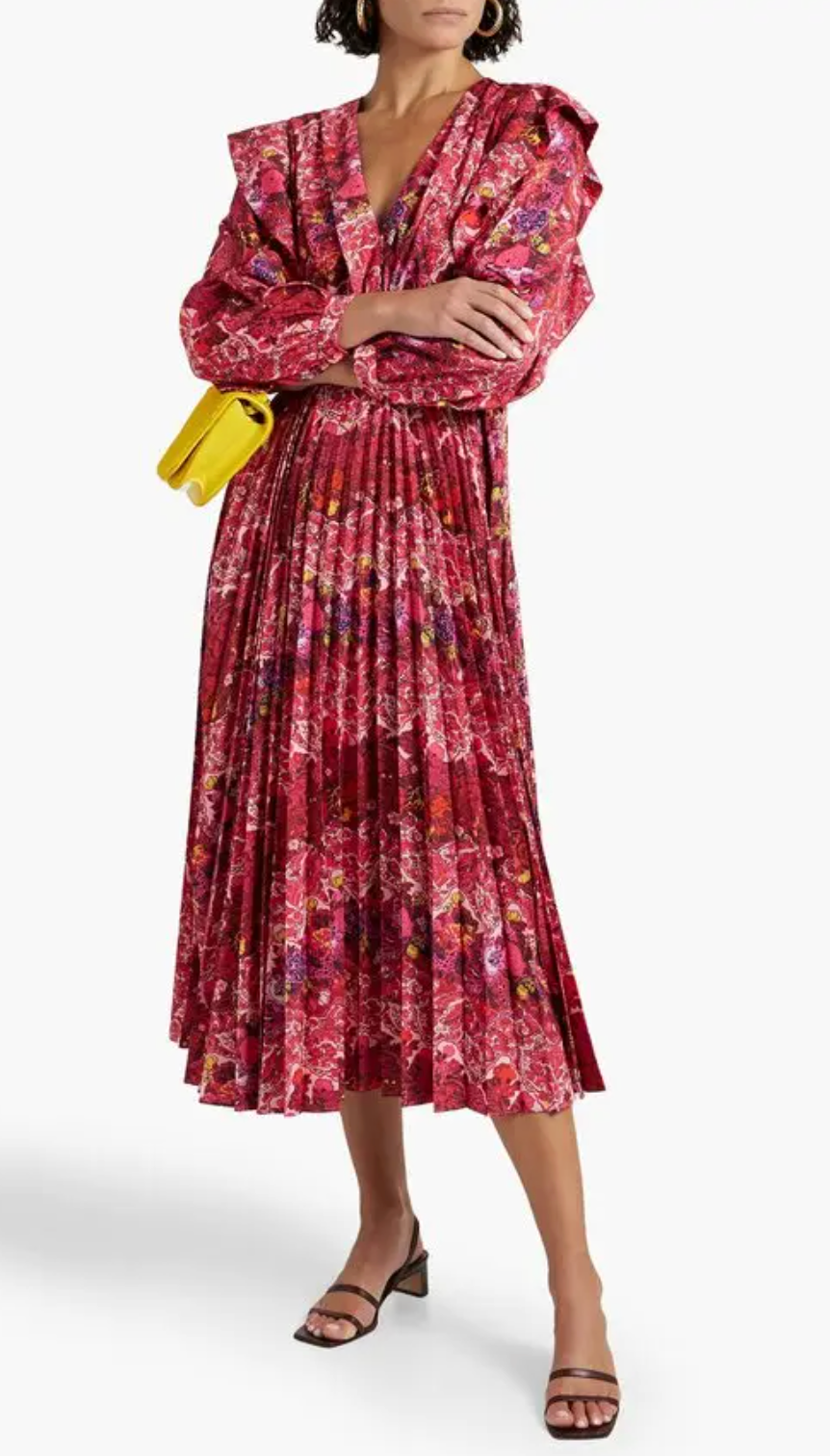 Derek Lam 10 Crosby Chrishelle Pleated Midi Dress size 0
