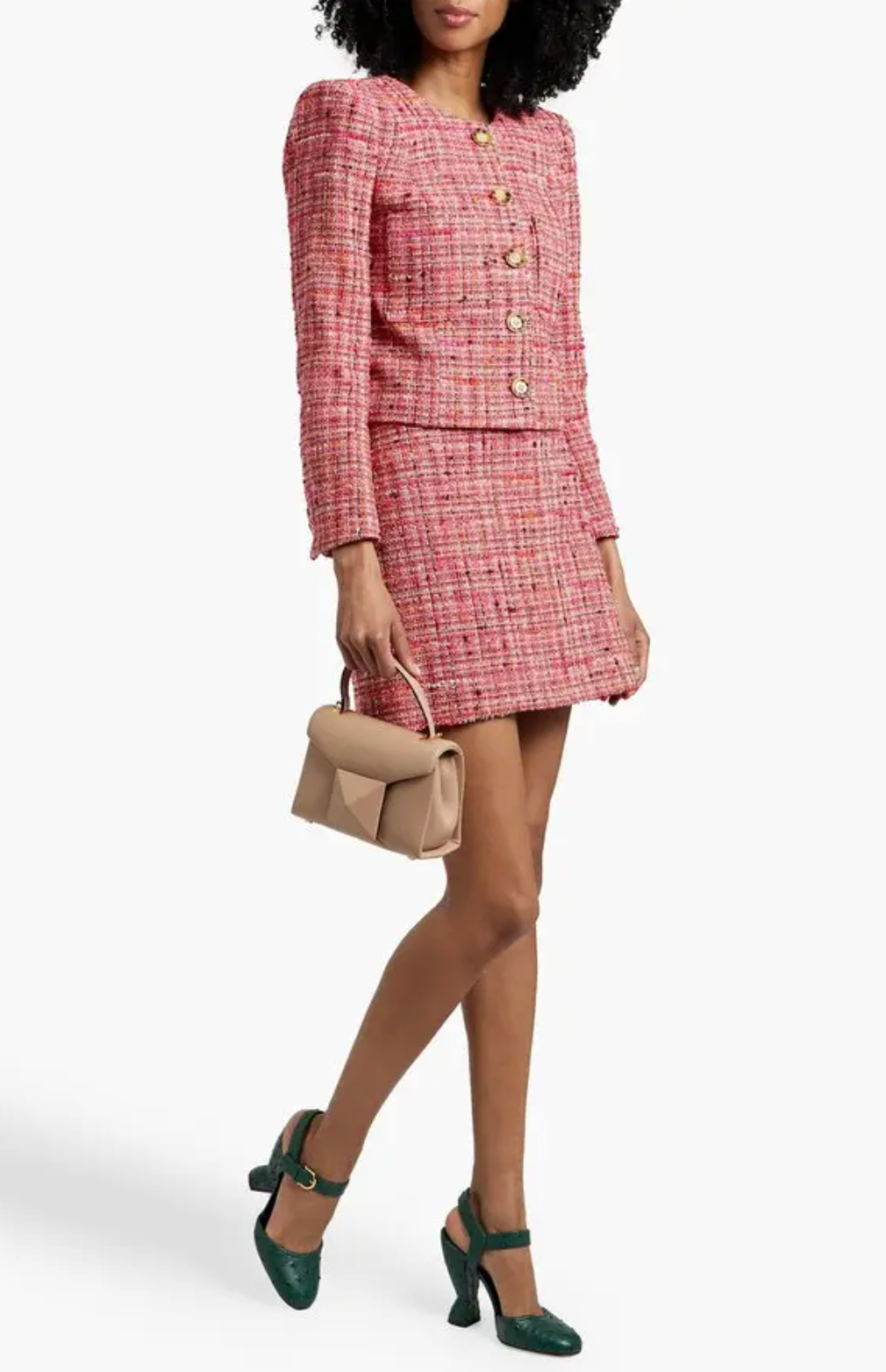 Veronica Beard Ohemia Metallic Pink Tweed Skirt size 2