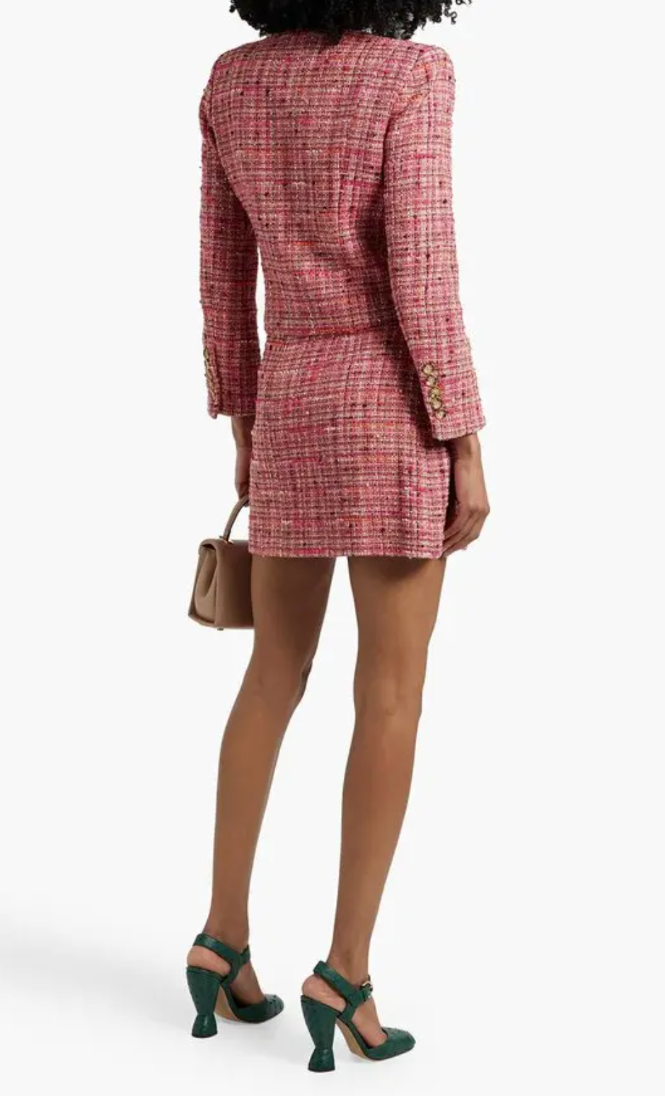 Veronica Beard Ohemia Metallic Pink Tweed Skirt size 2