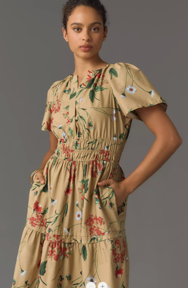 Anthropologie Khaki Somerset Dress size S