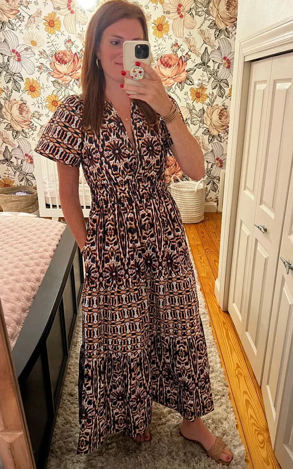 Anthropologie Maeve Somerset in Floral Aztek size S