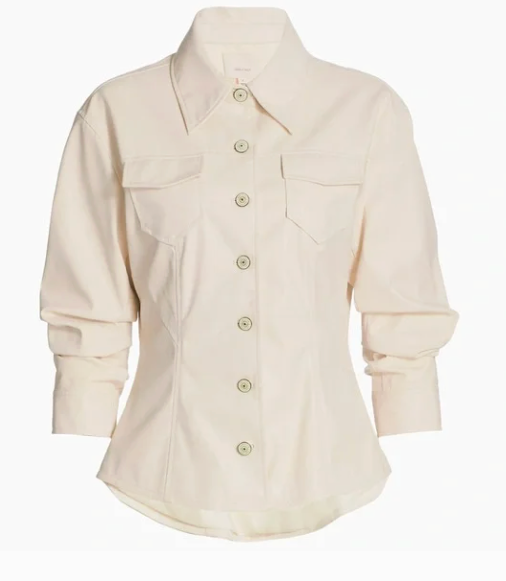 Cinq a Sept Cream Scrunched Canyon Jacket size 6