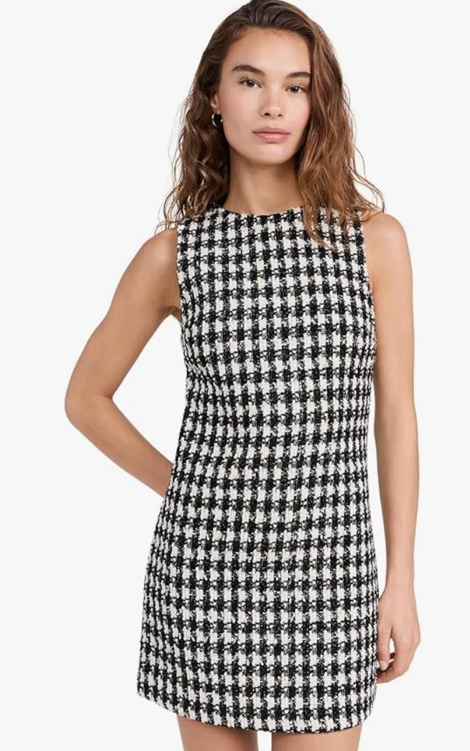 Alice and Olivia Clyde Aline Mini Dress Tweed size 6
