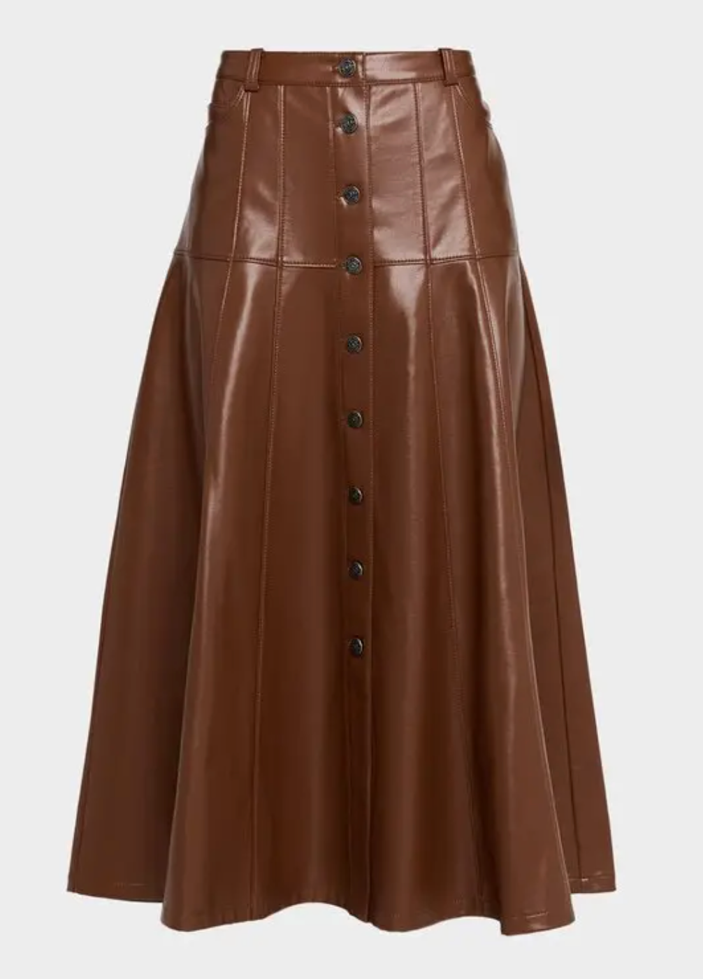 Cinq a Sept Veena Vegan Leather Midi Skirt size 4