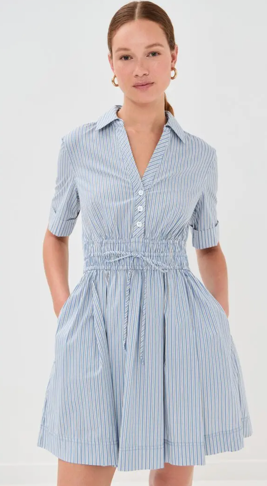 Veronica Beard Susan Striped Shirting Mini Dress size 10