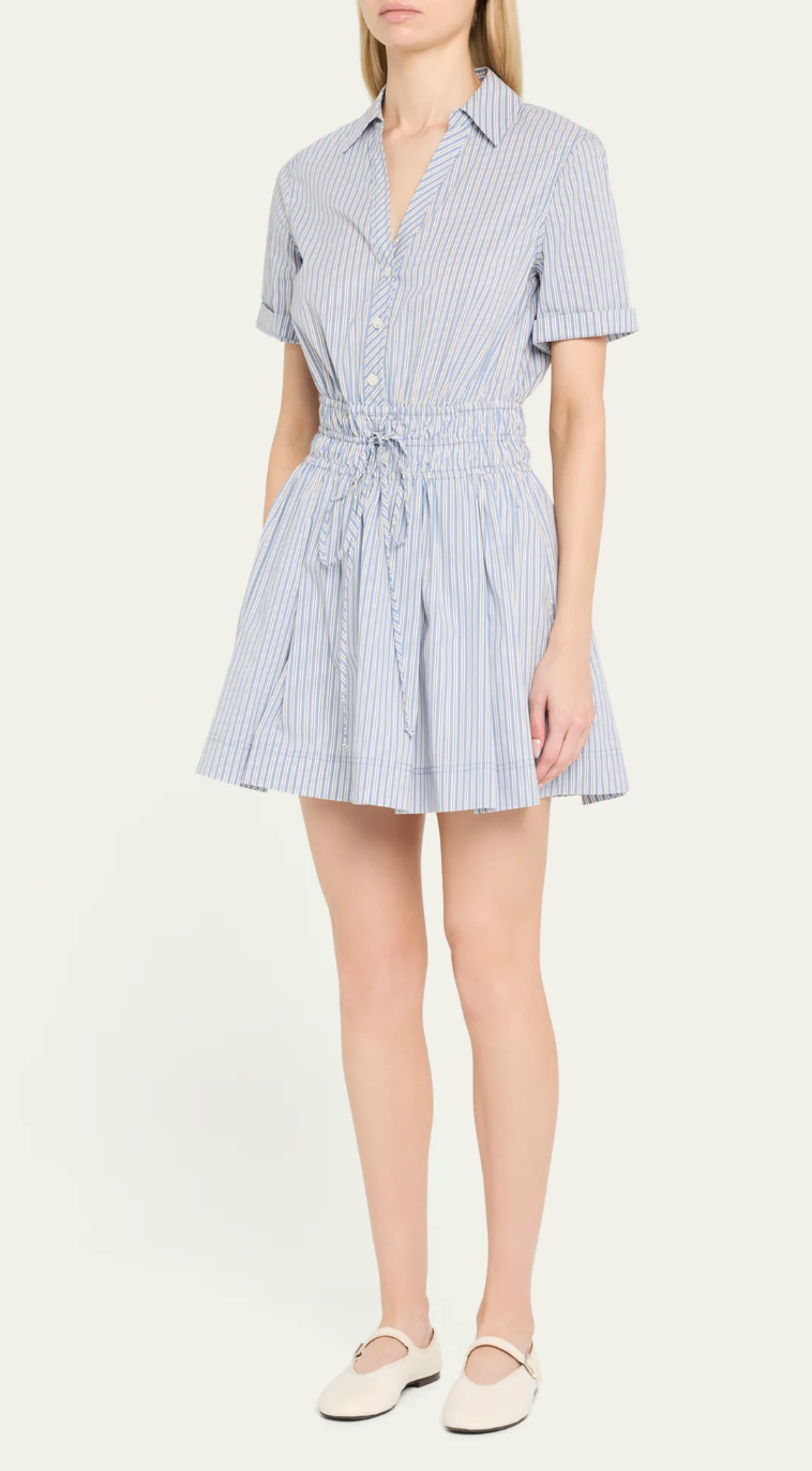 Veronica Beard Susan Striped Shirting Mini Dress size 10