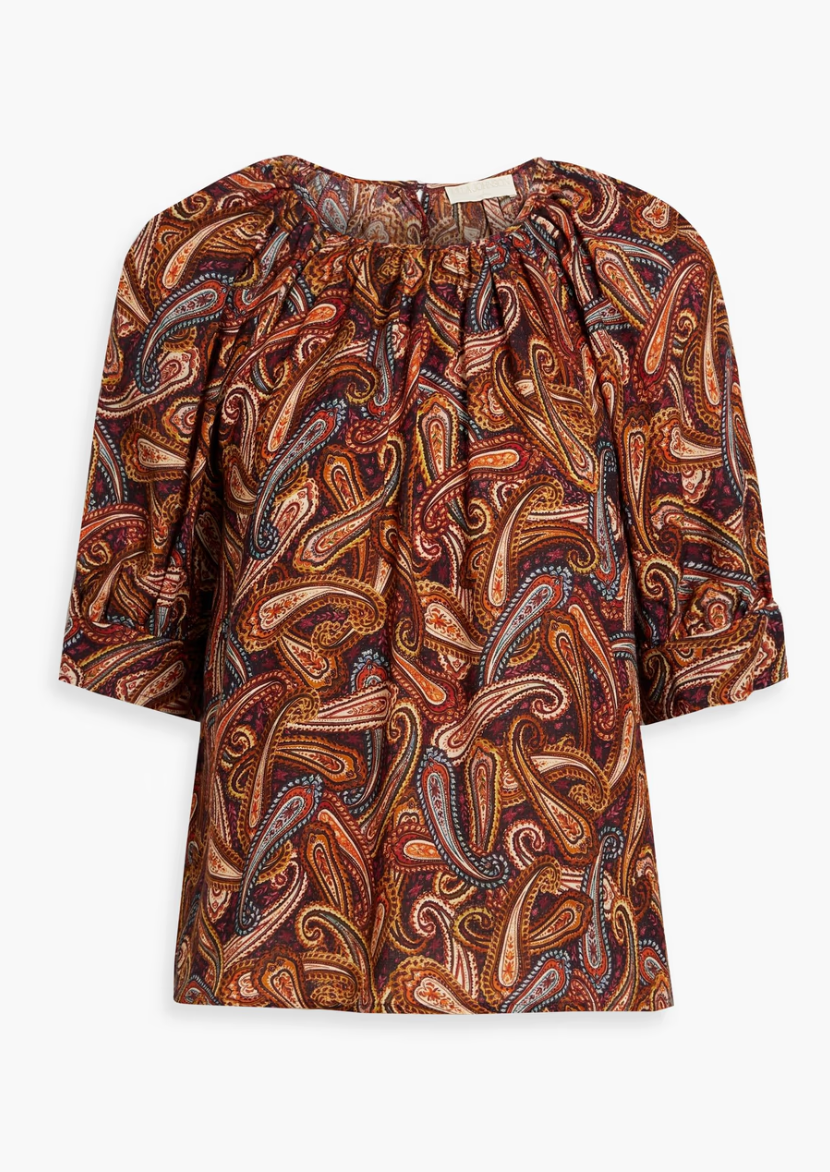 Ulla Johnson Suri Paisley Print Wool-Blend top size 2
