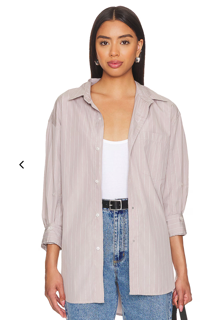 Citizens of Humanity Kayla Shirt in Tailor Grey Stripe size L