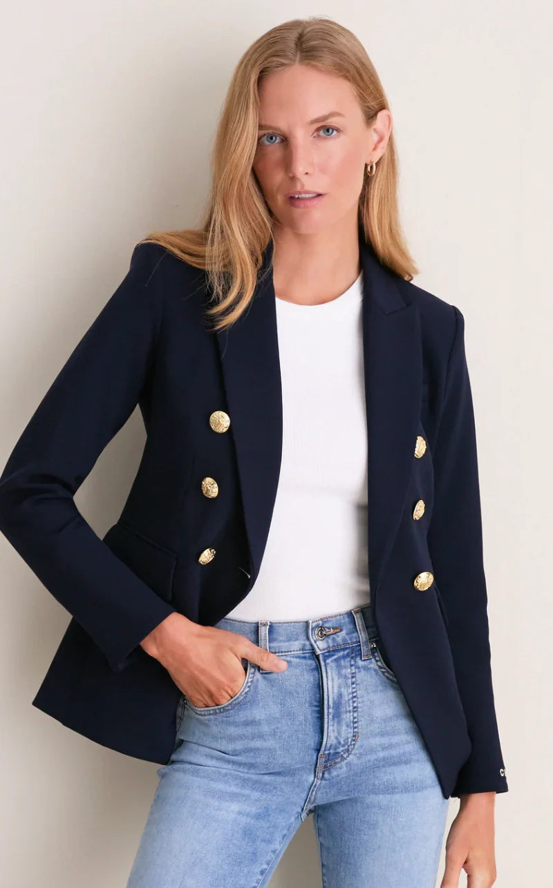 Veronica Beard Miller Dickey Jacket Navy with Gold Buttons size 10