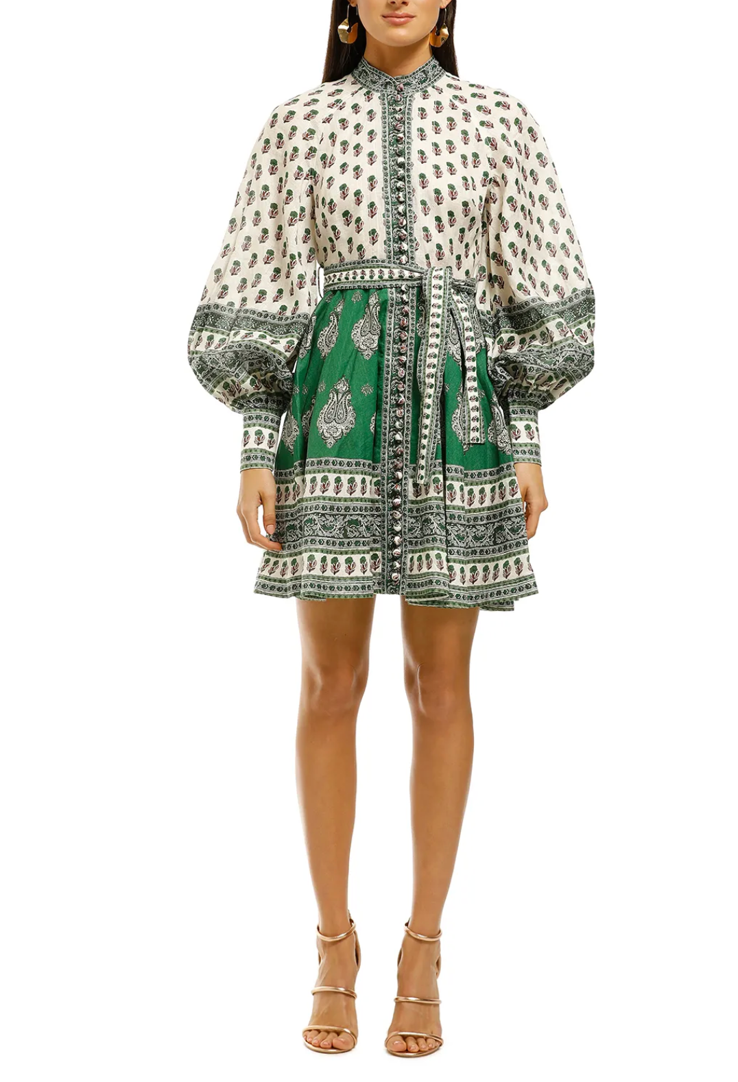 Zimmermann Amari Emerald Buttoned Dress size AU 0 US 4