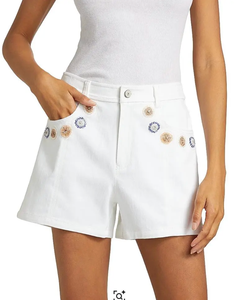 Cinq a Sept Brea Ditsy Dots Denim Shorts size 2
