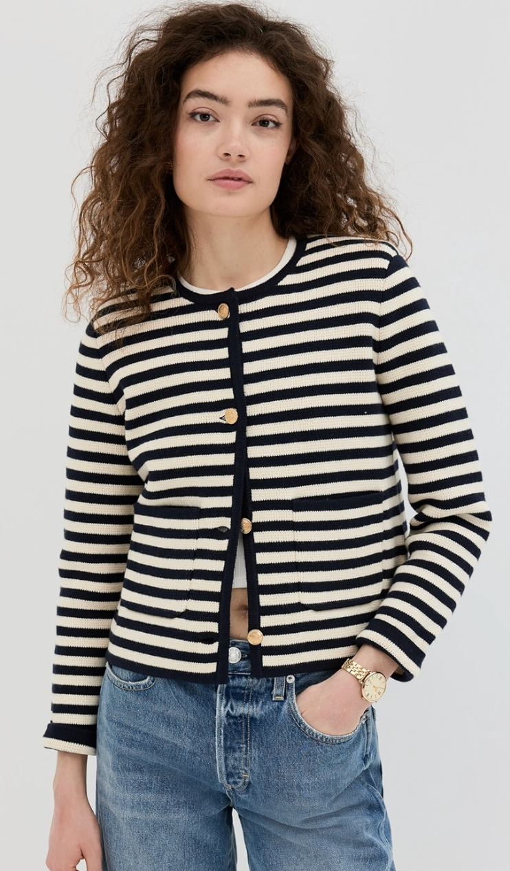 Alex Mill Paris Striped Sweater Jacket size XS