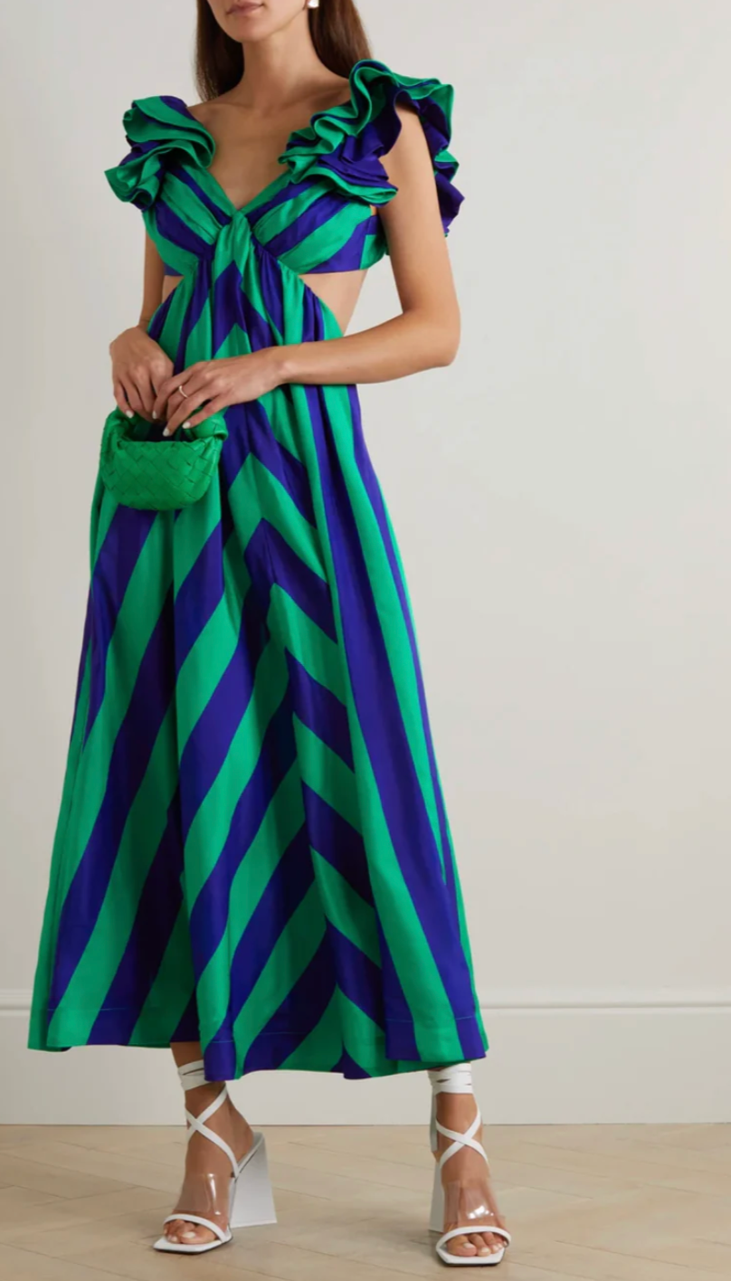 Zimmermann Striped Silk Maxi Dress size 1 US 6
