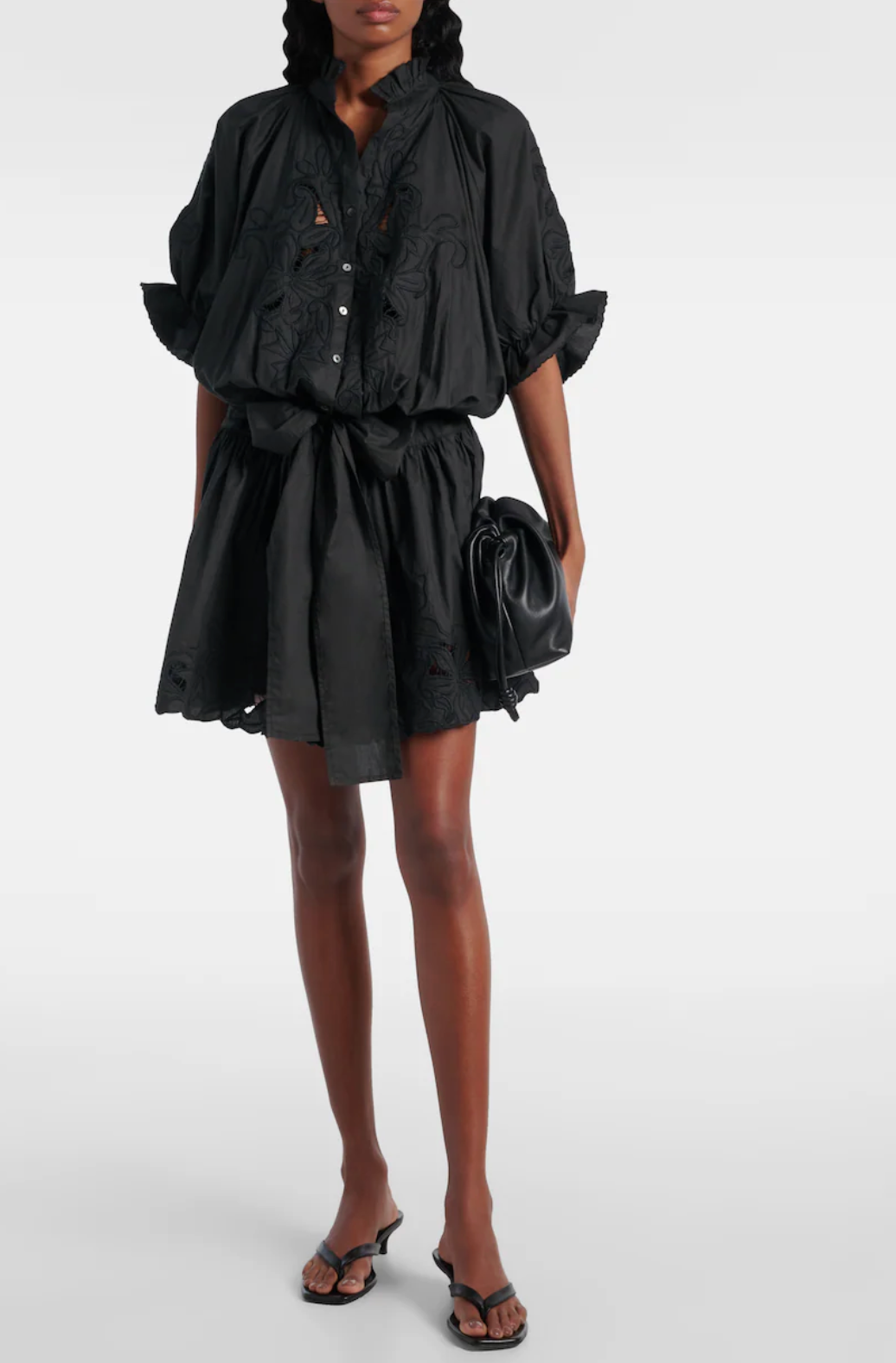 Juliet Dunn Blouson Black Rainbow Mini Dress size 2