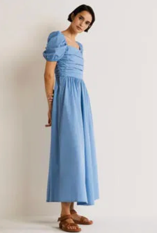 Boden Ruched Bodice Midi Dress size 8