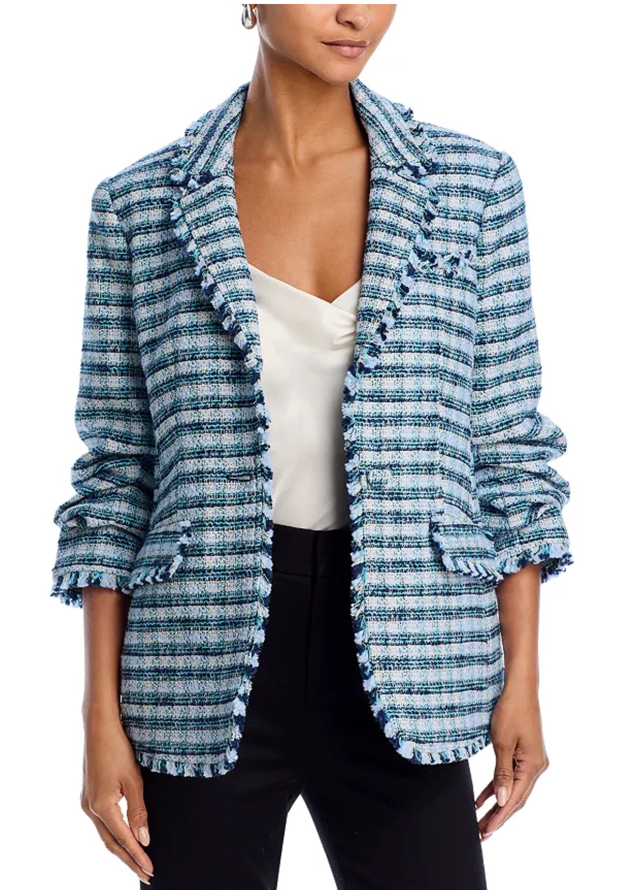 Cinq a Sept Khloe Blue Tweed Blazer size 6